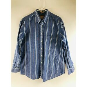 The Fox Shirt Men's Size Large Blue Collection Button Down Long Sleeve Vintage